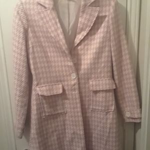 Pink & White Houndstooth Coat